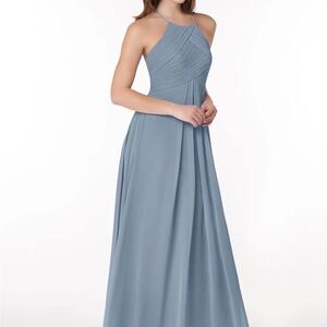 Azazie Ginger Allure Maxi Dress in Dusty Blue